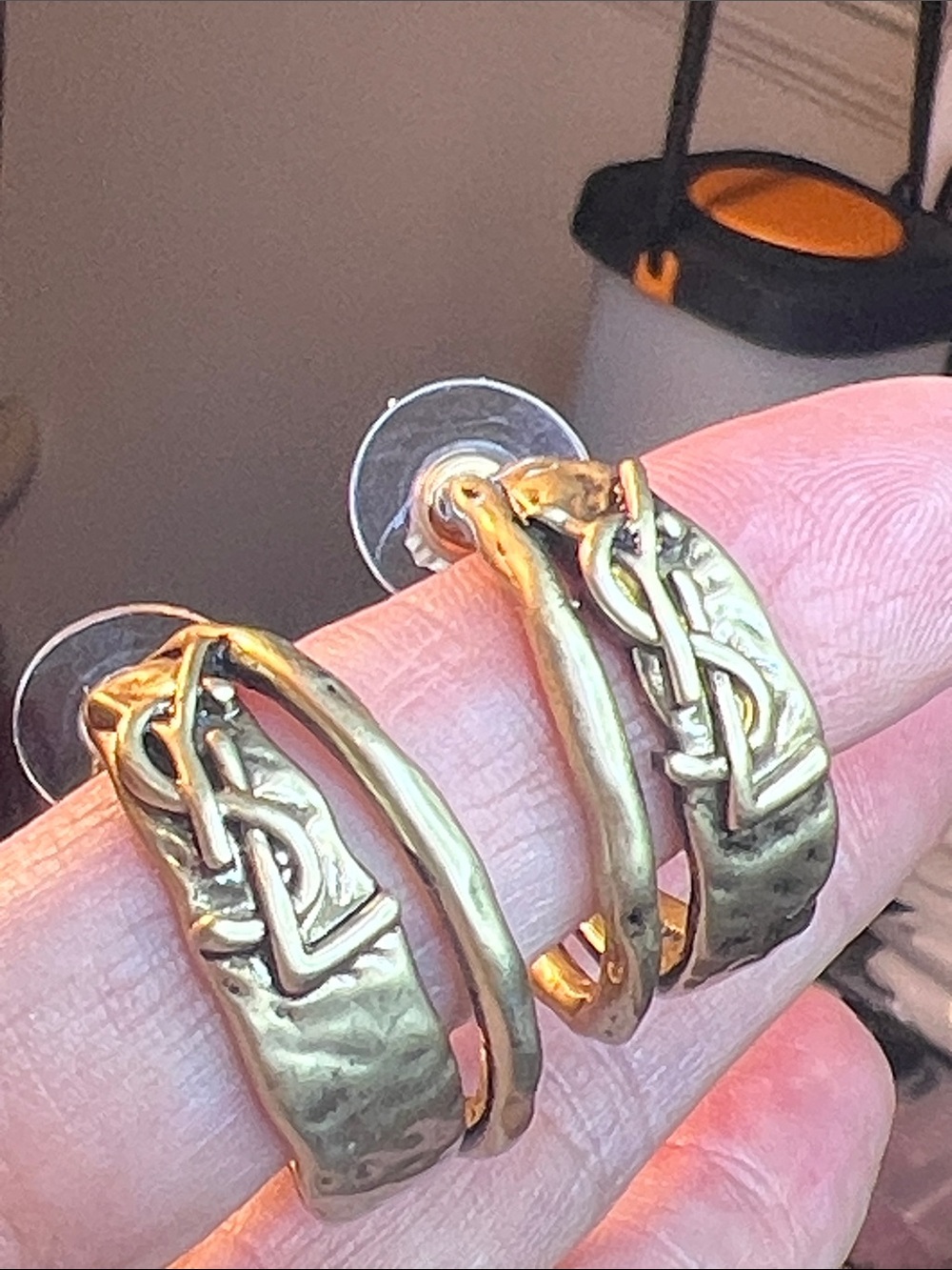 Chunky Gold-Tone Chain Hoop Earrings for Women